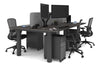 Quadro Cylinder Leg 4 Person Office Workstations [1200L x 700W] - Thumbnail 74 