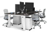 Quadro Cylinder Leg 4 Person Office Workstations [1200L x 700W] - Thumbnail 42 