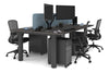 Quadro Cylinder Leg 4 Person Office Workstations [1200L x 700W] - Thumbnail 76 