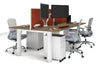 Quadro Cylinder Leg 4 Person Office Workstations [1200L x 700W] - Thumbnail 27 