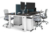 Quadro Cylinder Leg 4 Person Office Workstations [1200L x 700W] - Thumbnail 40 