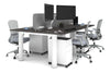 Quadro Cylinder Leg 4 Person Office Workstations [1200L x 700W] - Thumbnail 34 