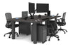 Quadro Cylinder Leg 4 Person Office Workstations [1200L x 700W] - Thumbnail 73 