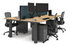 Quadro Cylinder Leg 4 Person Office Workstations [1200L x 800W with Cable Scallop] - Thumbnail 60 