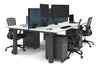 Quadro Cylinder Leg 4 Person Office Workstations [1200L x 800W with Cable Scallop] - Thumbnail 50 