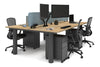 Quadro Cylinder Leg 4 Person Office Workstations [1200L x 800W with Cable Scallop] - Thumbnail 56 
