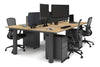 Quadro Cylinder Leg 4 Person Office Workstations [1200L x 800W with Cable Scallop] - Thumbnail 55 