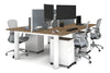 Quadro Cylinder Leg 4 Person Office Workstations [1200L x 800W with Cable Scallop] - Thumbnail 31 
