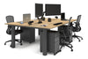 Quadro Cylinder Leg 4 Person Office Workstations [1200L x 800W with Cable Scallop] - Thumbnail 53 