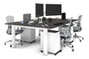Quadro Cylinder Leg 4 Person Office Workstations [1200L x 800W with Cable Scallop] - Thumbnail 33 