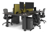 Quadro Cylinder Leg 4 Person Office Workstations [1200L x 800W with Cable Scallop] - Thumbnail 78 