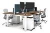 Quadro Cylinder Leg 4 Person Office Workstations [1200L x 800W with Cable Scallop] - Thumbnail 30 