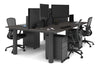 Quadro Cylinder Leg 4 Person Office Workstations [1200L x 800W with Cable Scallop] - Thumbnail 82 