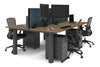 Quadro Cylinder Leg 4 Person Office Workstations [1200L x 800W with Cable Scallop] - Thumbnail 70 