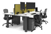 Quadro Cylinder Leg 4 Person Office Workstations [1200L x 800W with Cable Scallop] - Thumbnail 48 