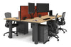 Quadro Cylinder Leg 4 Person Office Workstations [1200L x 800W with Cable Scallop] - Thumbnail 57 