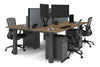 Quadro Cylinder Leg 4 Person Office Workstations [1200L x 800W with Cable Scallop] - Thumbnail 71 