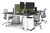 Quadro Cylinder Leg 4 Person Office Workstations [1200L x 800W with Cable Scallop] - Thumbnail 39 