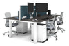 Quadro Cylinder Leg 4 Person Office Workstations [1200L x 800W with Cable Scallop] - Thumbnail 40 