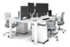 Quadro Cylinder Leg 4 Person Office Workstations [1200L x 800W with Cable Scallop] - Thumbnail 12 