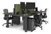 Quadro Cylinder Leg 4 Person Office Workstations [1200L x 800W with Cable Scallop] - Thumbnail 79 