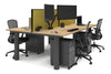 Quadro Cylinder Leg 4 Person Office Workstations [1200L x 800W with Cable Scallop] - Thumbnail 58 