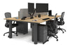 Quadro Cylinder Leg 4 Person Office Workstations [1200L x 800W with Cable Scallop] - Thumbnail 54 