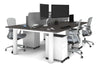Quadro Cylinder Leg 4 Person Office Workstations [1200L x 800W with Cable Scallop] - Thumbnail 34 