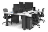 Quadro Cylinder Leg 4 Person Office Workstations [1200L x 800W with Cable Scallop] - Thumbnail 52 