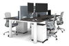 Quadro Cylinder Leg 4 Person Office Workstations [1200L x 800W with Cable Scallop] - Thumbnail 41 