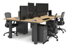 Quadro Cylinder Leg 4 Person Office Workstations [1200L x 800W with Cable Scallop] - Thumbnail 62 