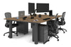 Quadro Cylinder Leg 4 Person Office Workstations [1200L x 800W with Cable Scallop] - Thumbnail 63 