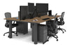 Quadro Cylinder Leg 4 Person Office Workstations [1200L x 800W with Cable Scallop] - Thumbnail 72 