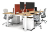 Quadro Cylinder Leg 4 Person Office Workstations [1200L x 800W with Cable Scallop] - Thumbnail 17 