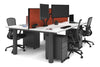 Quadro Cylinder Leg 4 Person Office Workstations [1200L x 800W with Cable Scallop] - Thumbnail 47 