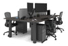 Quadro Cylinder Leg 4 Person Office Workstations [1200L x 800W with Cable Scallop] - Thumbnail 74 