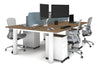 Quadro Cylinder Leg 4 Person Office Workstations [1200L x 800W with Cable Scallop] - Thumbnail 26 