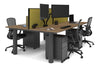Quadro Cylinder Leg 4 Person Office Workstations [1200L x 800W with Cable Scallop] - Thumbnail 68 