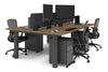 Quadro Cylinder Leg 4 Person Office Workstations [1200L x 800W with Cable Scallop] - Thumbnail 65 