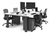 Quadro Cylinder Leg 4 Person Office Workstations [1200L x 800W with Cable Scallop] - Thumbnail 43 