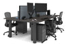 Quadro Cylinder Leg 4 Person Office Workstations [1200L x 800W with Cable Scallop] - Thumbnail 81 