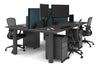 Quadro Cylinder Leg 4 Person Office Workstations [1200L x 800W with Cable Scallop] - Thumbnail 80 