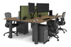 Quadro Cylinder Leg 4 Person Office Workstations [1200L x 800W with Cable Scallop] - Thumbnail 69 