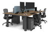 Quadro Cylinder Leg 4 Person Office Workstations [1200L x 800W with Cable Scallop] - Thumbnail 66 