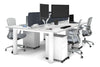 Quadro Cylinder Leg 4 Person Office Workstations [1200L x 800W with Cable Scallop] - Thumbnail 5 