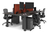 Quadro Cylinder Leg 4 Person Office Workstations [1200L x 800W with Cable Scallop] - Thumbnail 77 