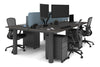 Quadro Cylinder Leg 4 Person Office Workstations [1200L x 800W with Cable Scallop] - Thumbnail 76 