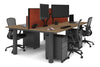 Quadro Cylinder Leg 4 Person Office Workstations [1200L x 800W with Cable Scallop] - Thumbnail 67 