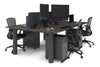 Quadro Cylinder Leg 4 Person Office Workstations [1200L x 800W with Cable Scallop] - Thumbnail 75 