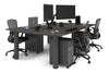 Quadro Cylinder Leg 4 Person Office Workstations [1200L x 800W with Cable Scallop] - Thumbnail 73 
